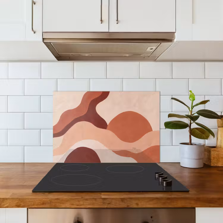 Spatscherm keuken - Abstract - Vormen - Organisch - Aardetinten - Modern — 6