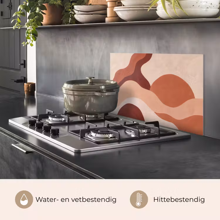 Spatscherm keuken - Abstract - Vormen - Organisch - Aardetinten - Modern — 7