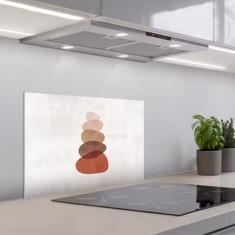 Spatscherm keuken - Abstractie - Gestapeld - Balans - Modern - Aardetinten — 5