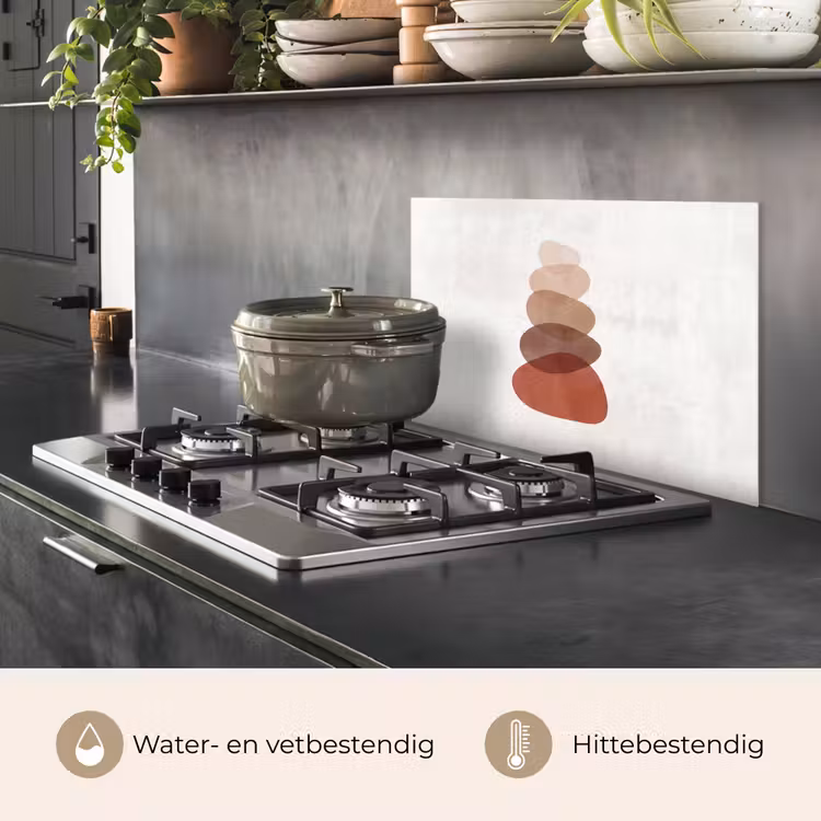 Spatscherm keuken - Abstractie - Gestapeld - Balans - Modern - Aardetinten — 7