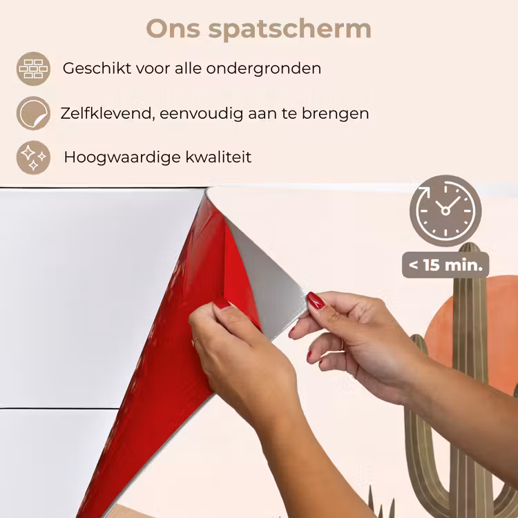 Spatscherm keuken - Cactus - Duinen - Modern - Landschap - Groen — 4