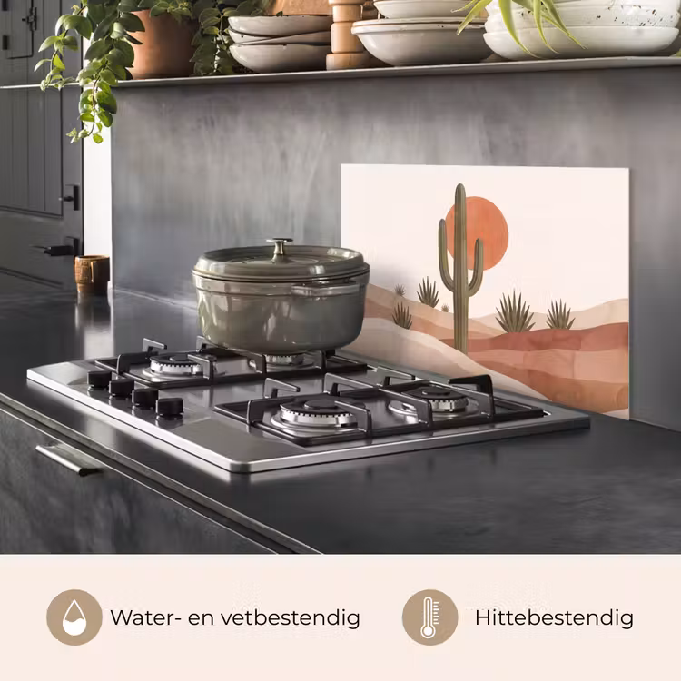 Spatscherm keuken - Cactus - Duinen - Modern - Landschap - Groen — 7