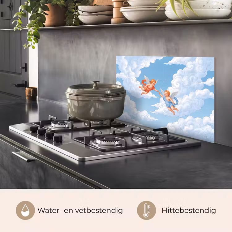 Spatscherm keuken - Engel - Vliegend - Klassiek - Blauw — 7