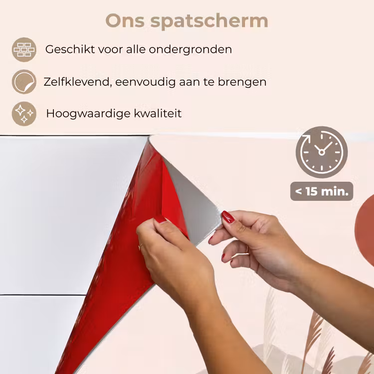 Spatscherm keuken - Gras - Landschap - Natuur - Abstract - Beige — 4