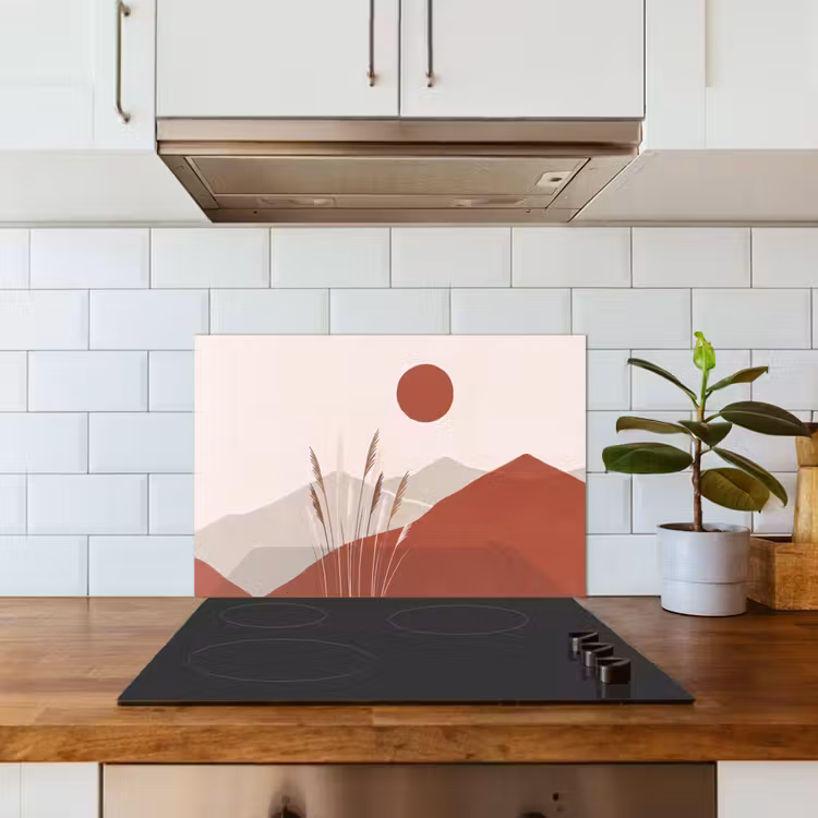 Spatscherm keuken - Gras - Landschap - Natuur - Abstract - Beige — 6
