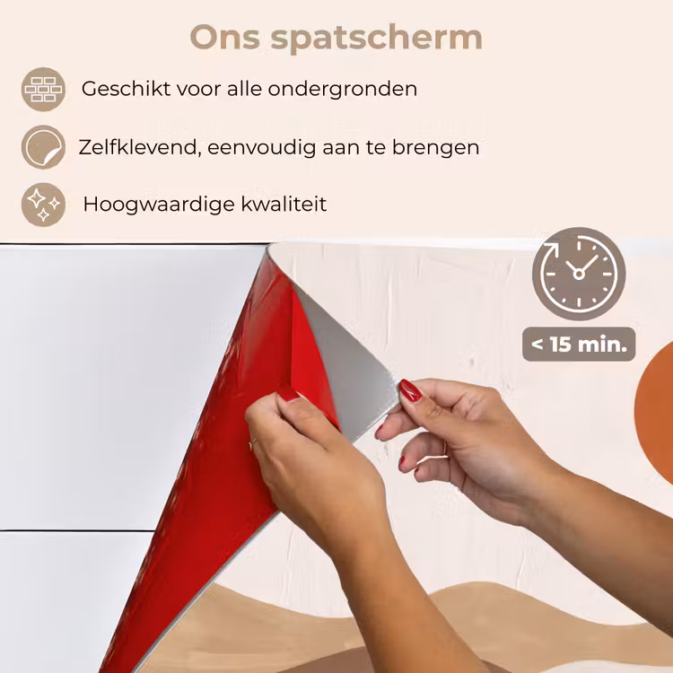 Spatscherm keuken - Landschap - Heuvels - Zon - Abstract - Oranje — 4
