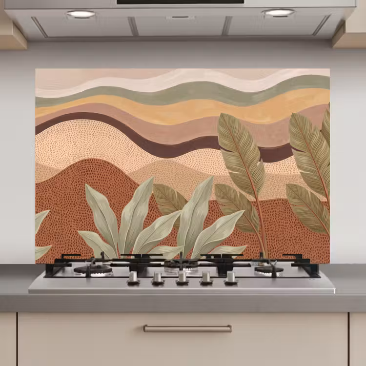 Spatscherm keuken - Natuur - Bladeren - Landschap - Abstract - Aardetinten — 1