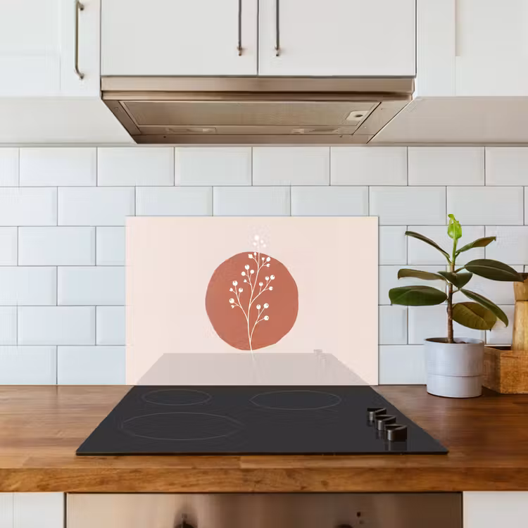 Spatscherm keuken - Plant - Tak - Abstract - Modern - Wit — 6