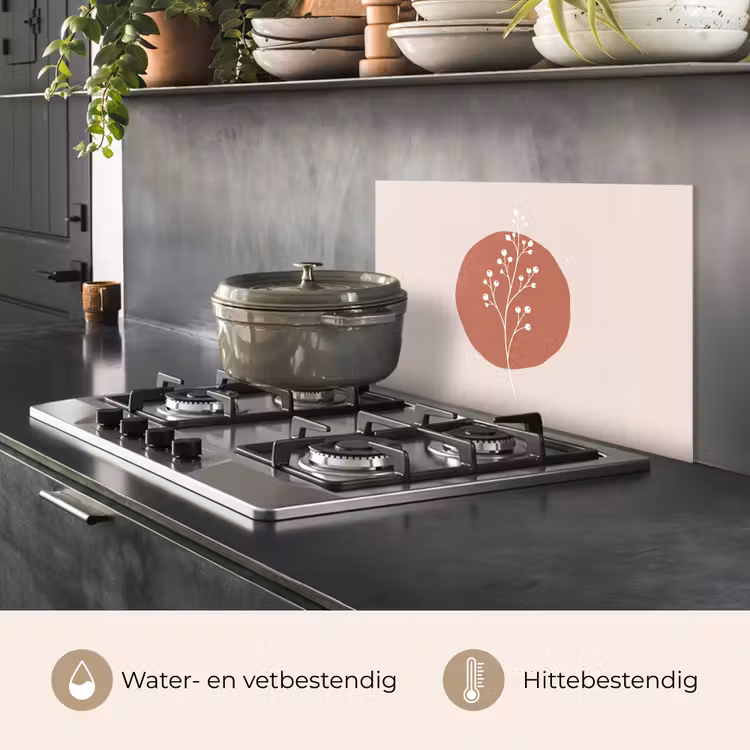 Spatscherm keuken - Plant - Tak - Abstract - Modern - Wit — 7