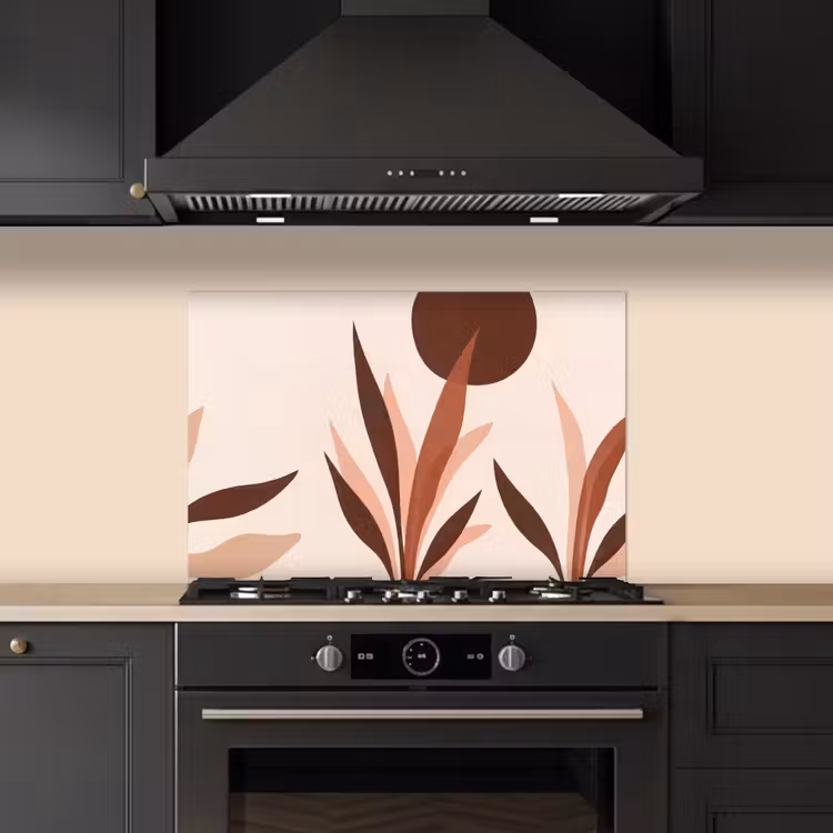 Spatscherm keuken - Planten - Abstract - Natuur - Bruin — 2