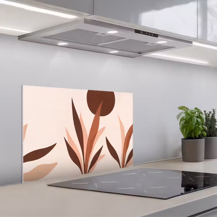 Spatscherm keuken - Planten - Abstract - Natuur - Bruin — 5