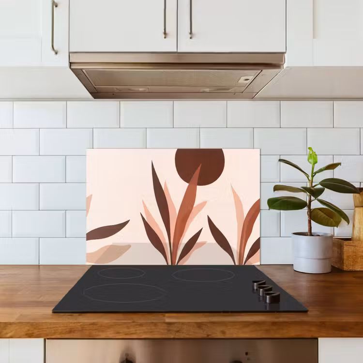 Spatscherm keuken - Planten - Abstract - Natuur - Bruin — 6