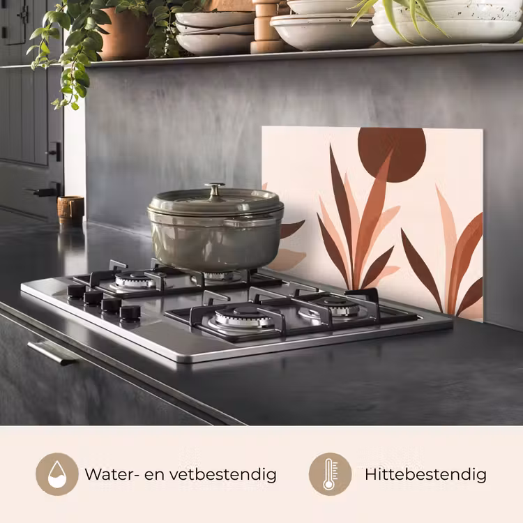 Spatscherm keuken - Planten - Abstract - Natuur - Bruin — 7