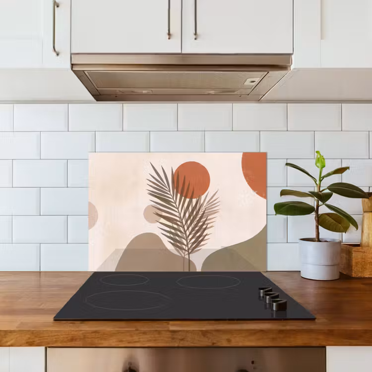 Spatscherm keuken - Planten - Bladeren - Abstract - Modern - Beige — 6
