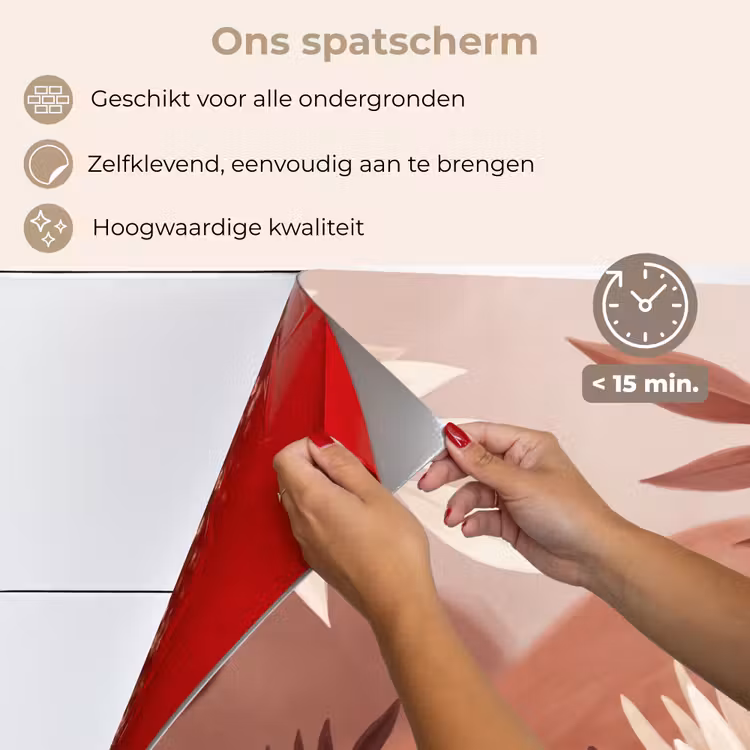 Spatscherm keuken - Planten - Bladeren - Botanisch - Modern - Bruin — 4