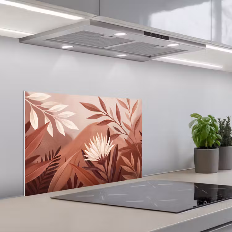 Spatscherm keuken - Planten - Bladeren - Botanisch - Modern - Bruin — 5