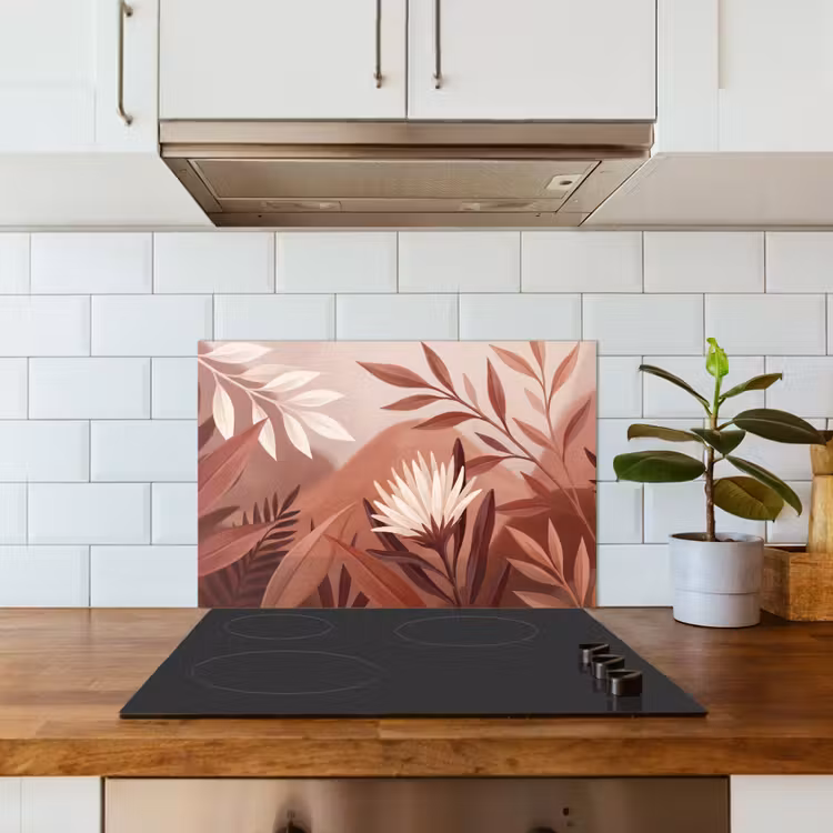 Spatscherm keuken - Planten - Bladeren - Botanisch - Modern - Bruin — 6