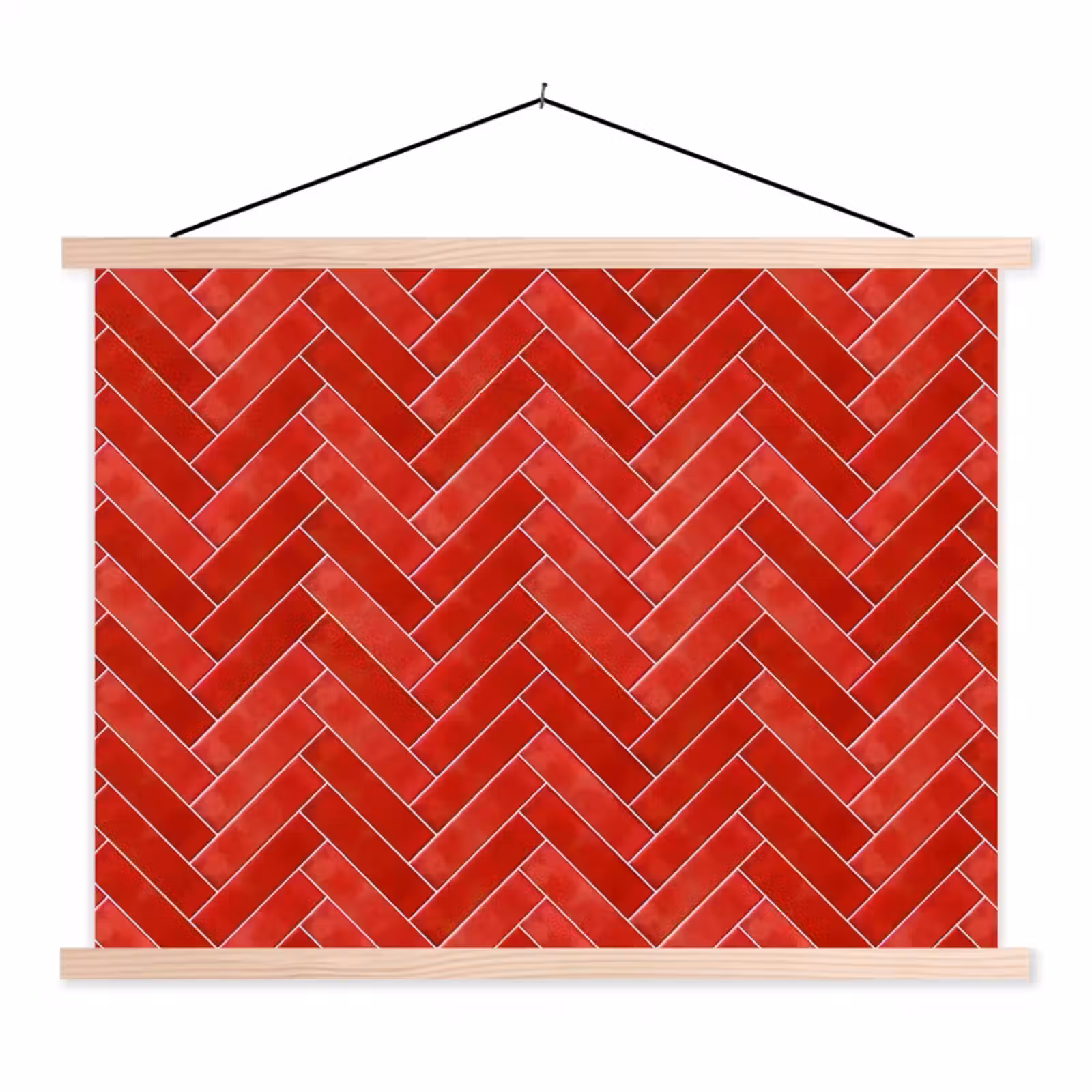 Schoolplaat - Visgraat - Tegel - Rood — 1