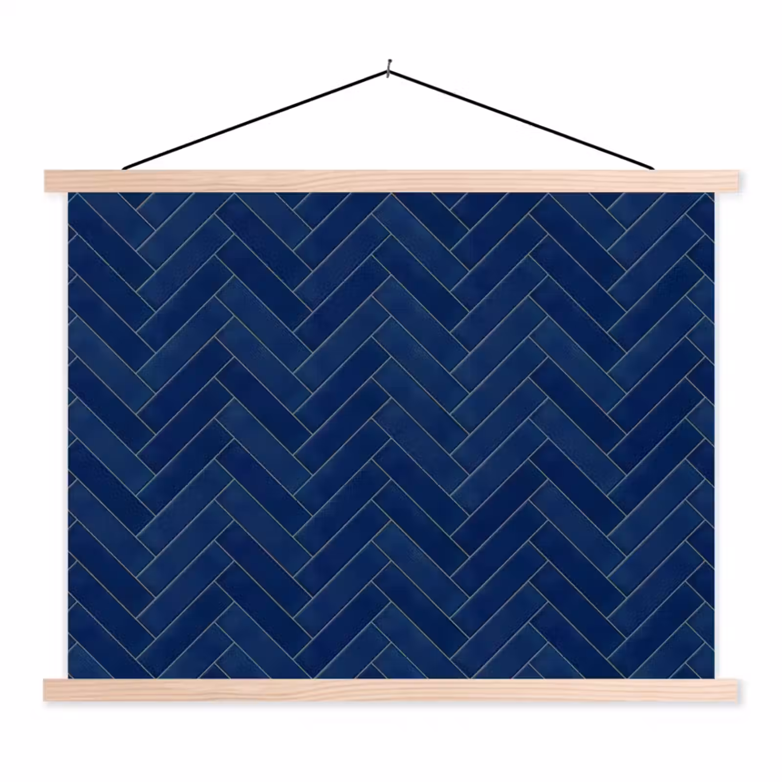 Schoolplaat - Visgraat - Wandtegel - Donkerblauw - Navy Blue — 1