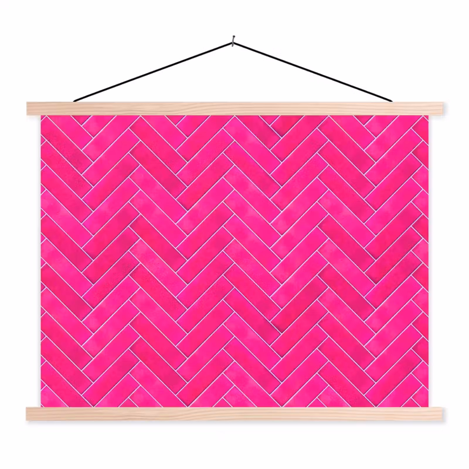 Schoolplaat - Visgraat - Wandtegel - Fuchsia - Roze — 1