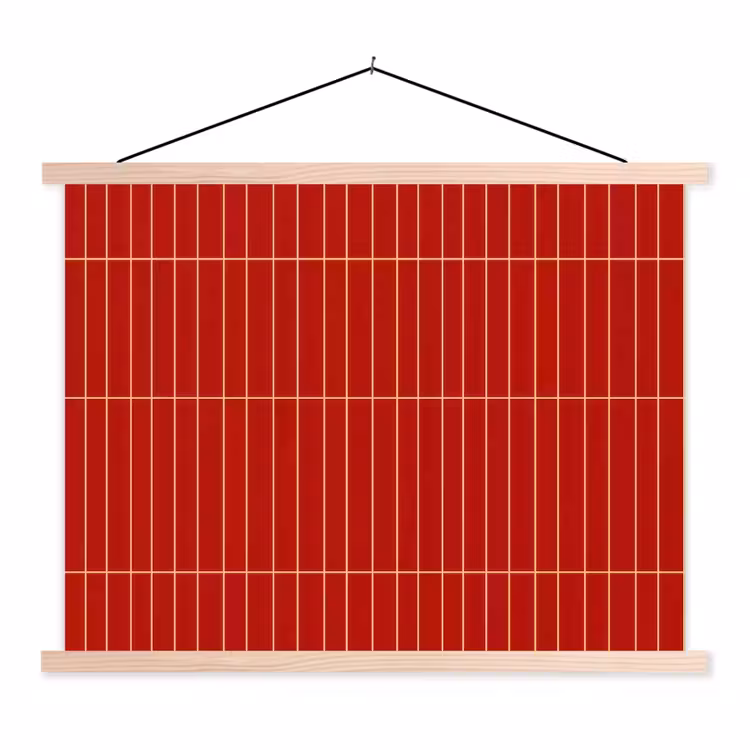 Schoolplaat - Verticaal - Wandtegel - Helderrood — 1
