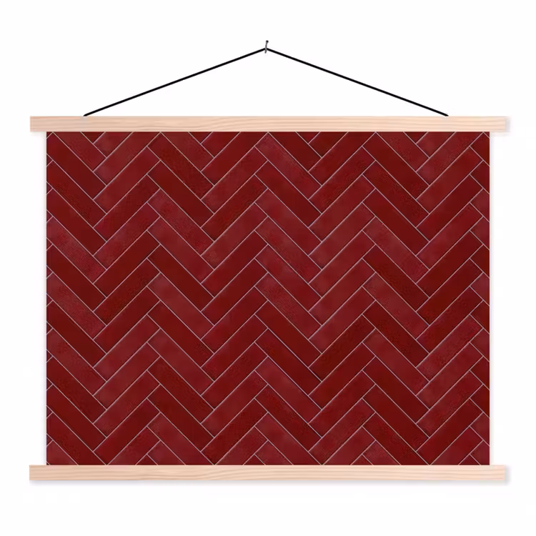 Schoolplaat - Visgraat - Wandtegel - Bordeaux - Rood — 1