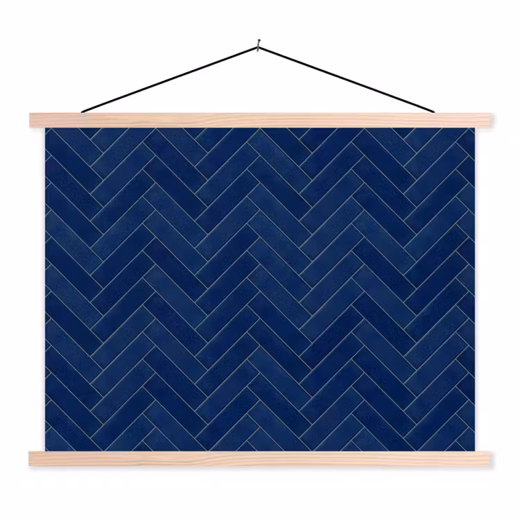 Schoolplaat - Visgraat - Wandtegel - Donkerblauw - Navy Blue — 1