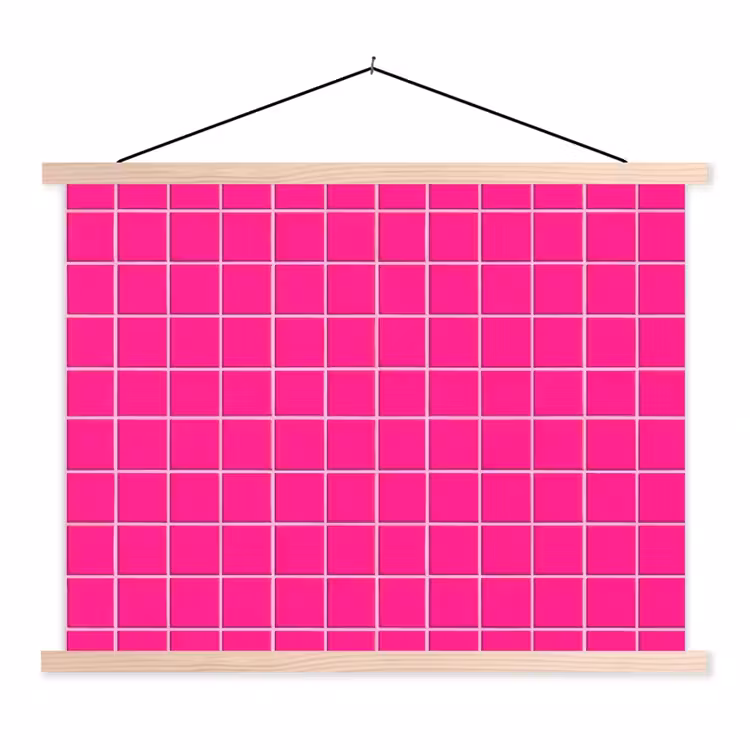Schoolplaat - Tegels - Vierkant - Fuchsia — 1