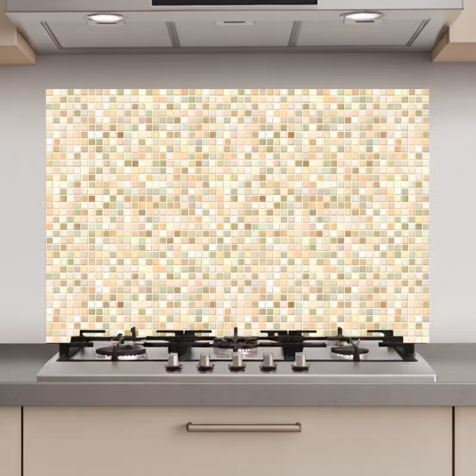 Spatscherm keuken - Mozaïek - Patroon - Beige — 1