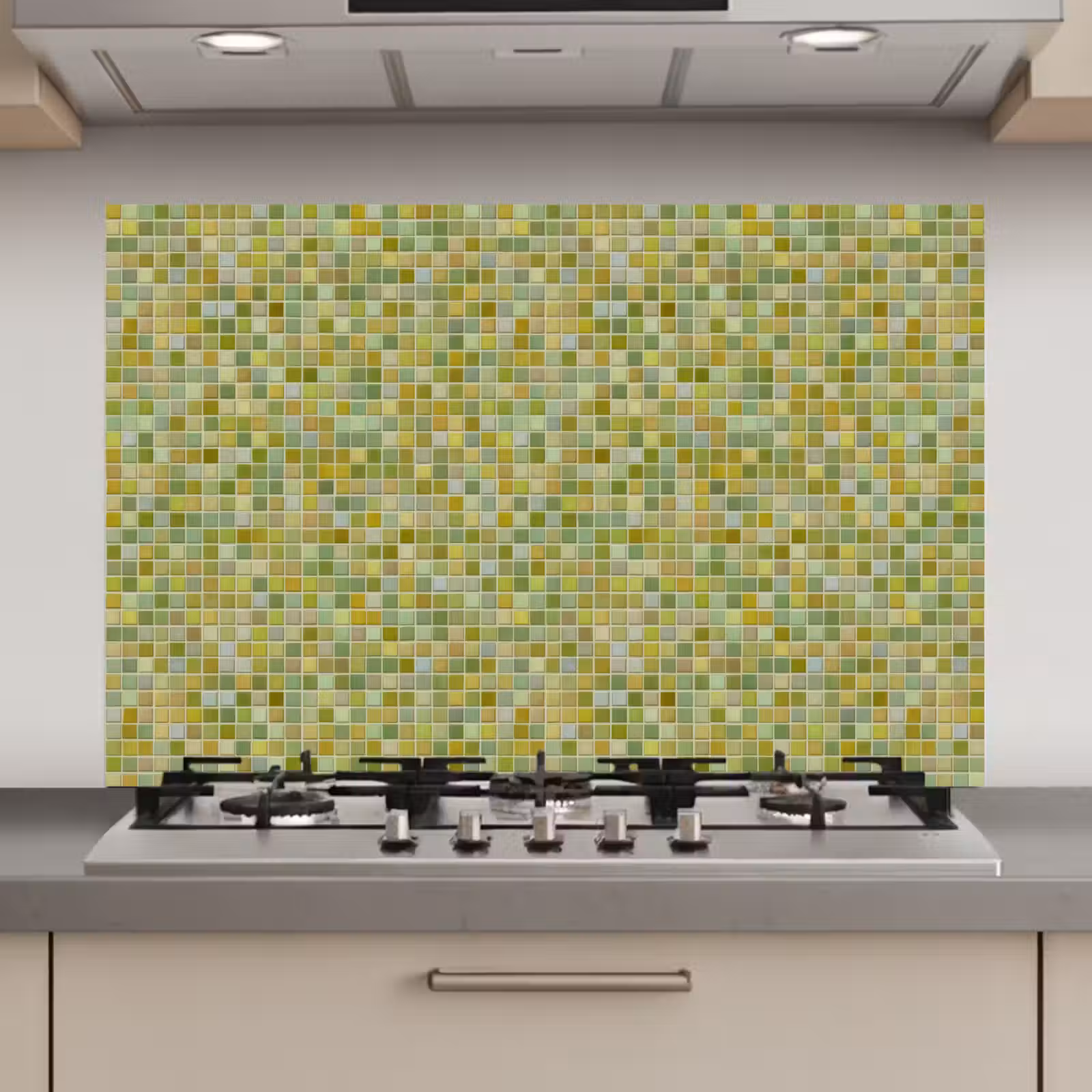 Spatscherm keuken - Mozaïek - Patroon - Groen — 1