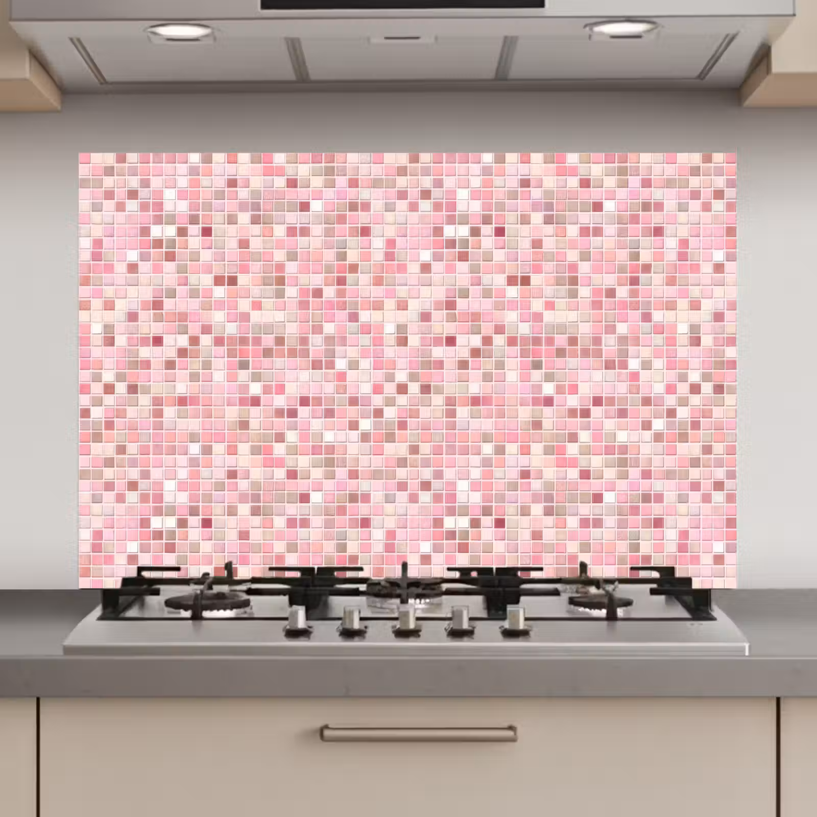 Spatscherm keuken - Mozaïek - Patroon - Roze — 1