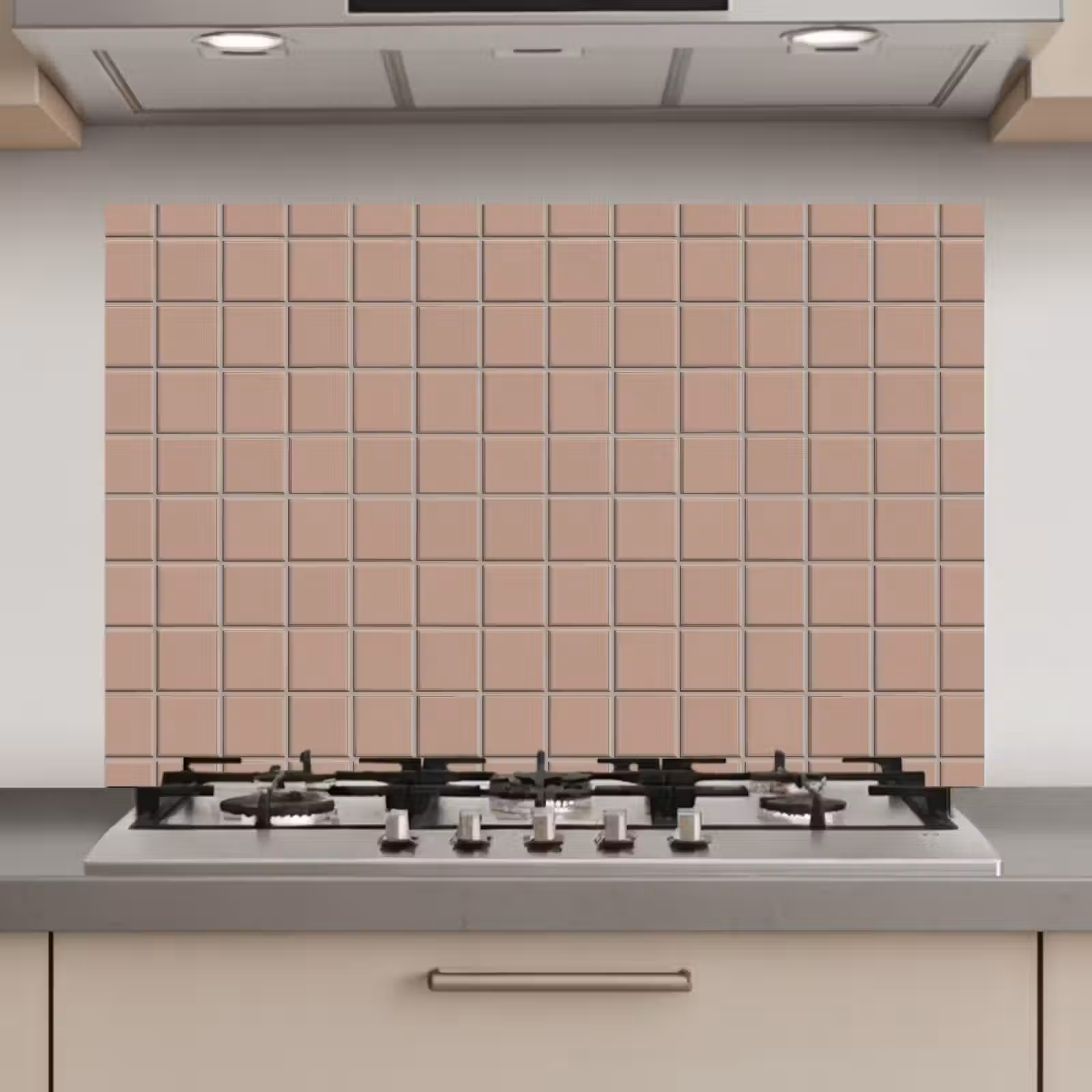 Spatscherm keuken - Patroon - Tegel - Oudroze — 1