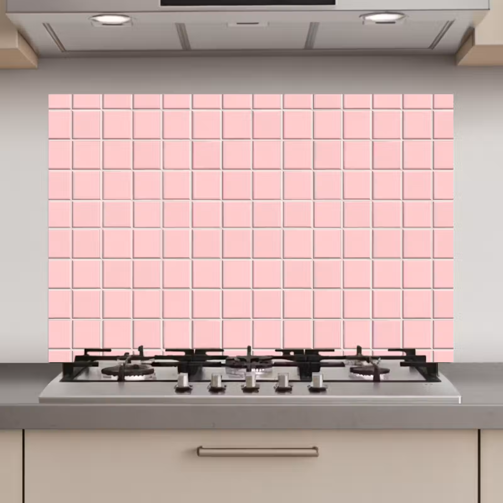 Spatscherm keuken - Patroon - Tegel - Pastelroze — 1