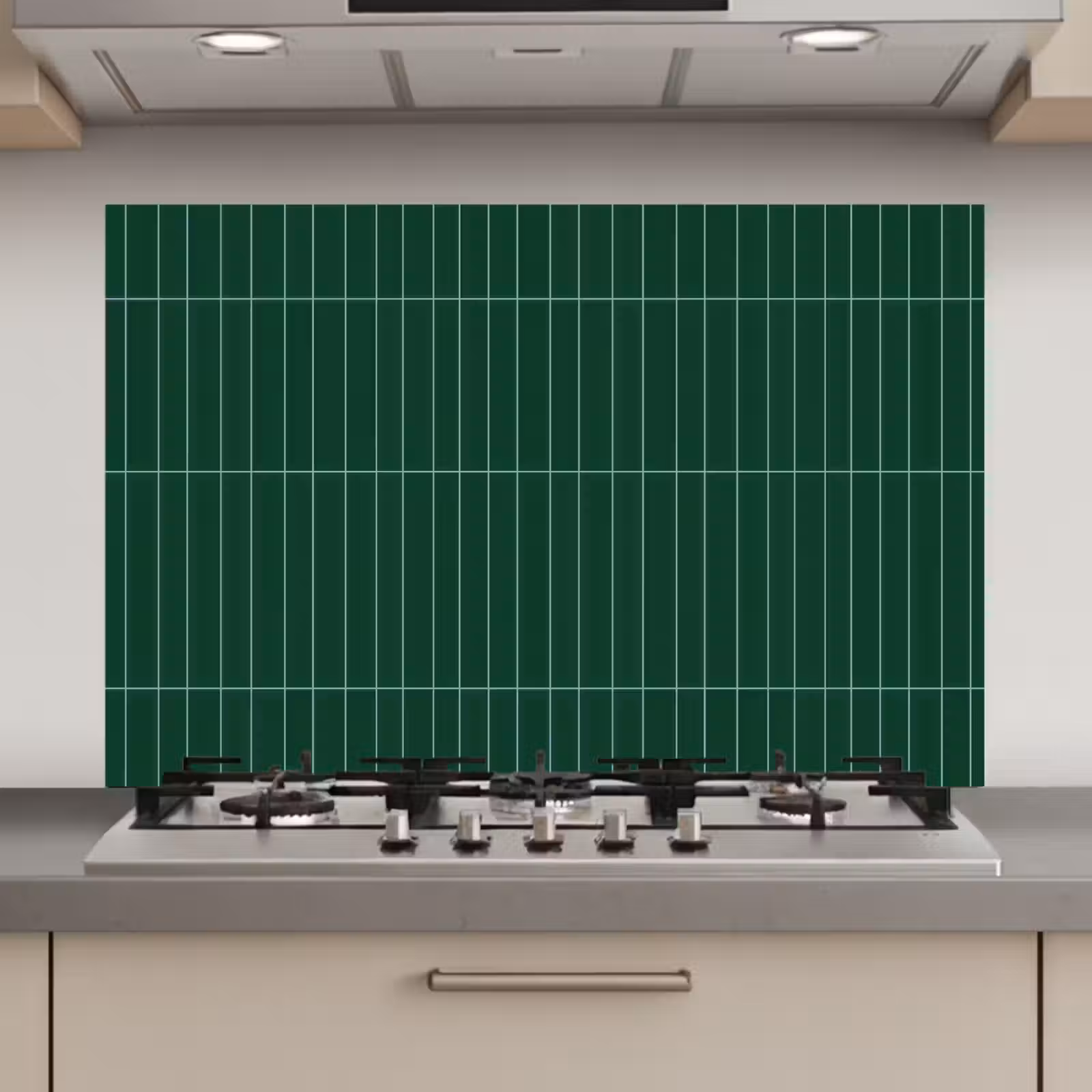 Spatscherm keuken - Patroon - Tegels - Donkergroen — 1