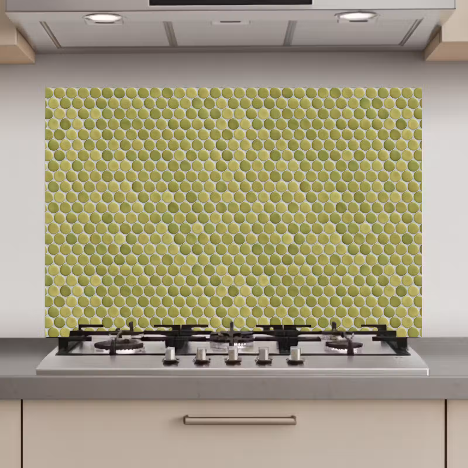 Spatscherm keuken - Penny - Mozaïek - Olijfgroen — 1