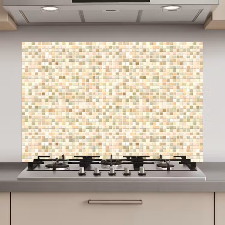 Spatscherm keuken - Mozaïek - Patroon - Beige — 1