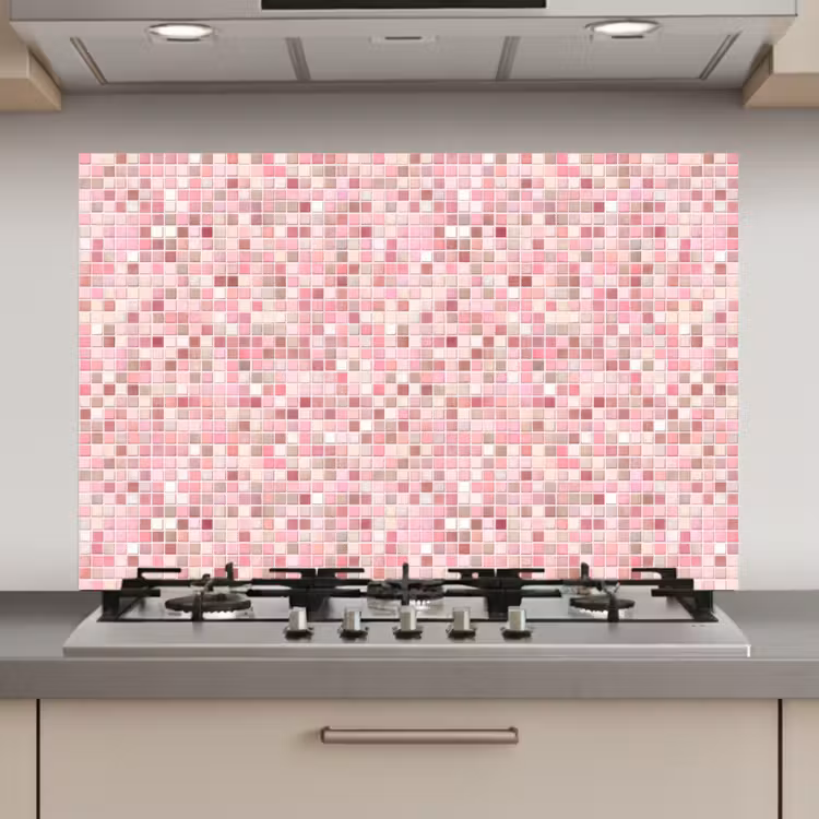 Spatscherm keuken - Mozaïek - Patroon - Roze — 1