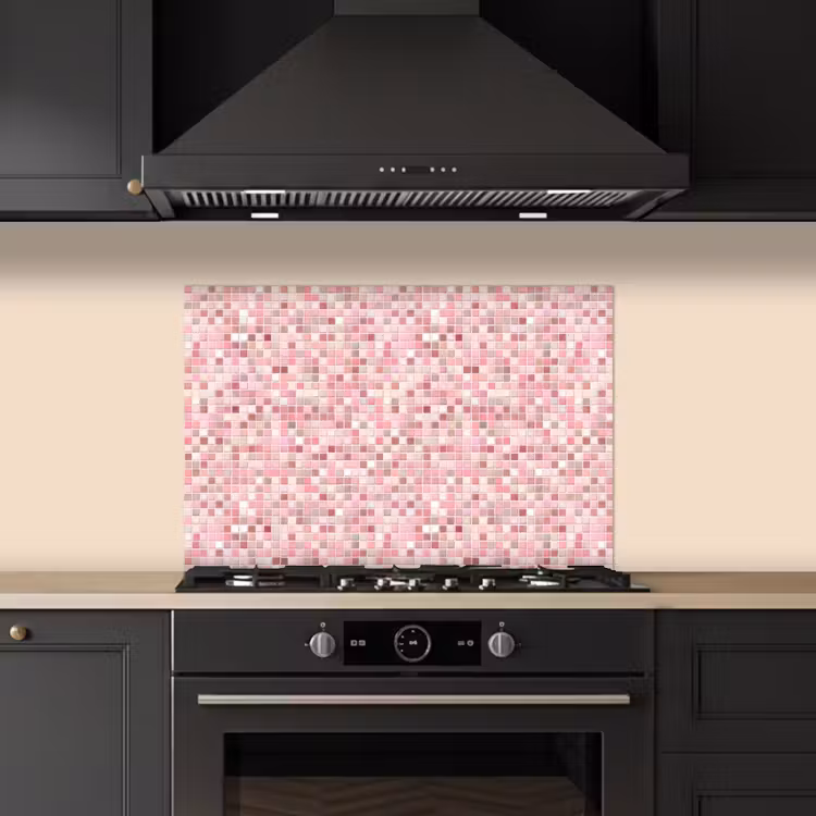 Spatscherm keuken - Mozaïek - Patroon - Roze — 2