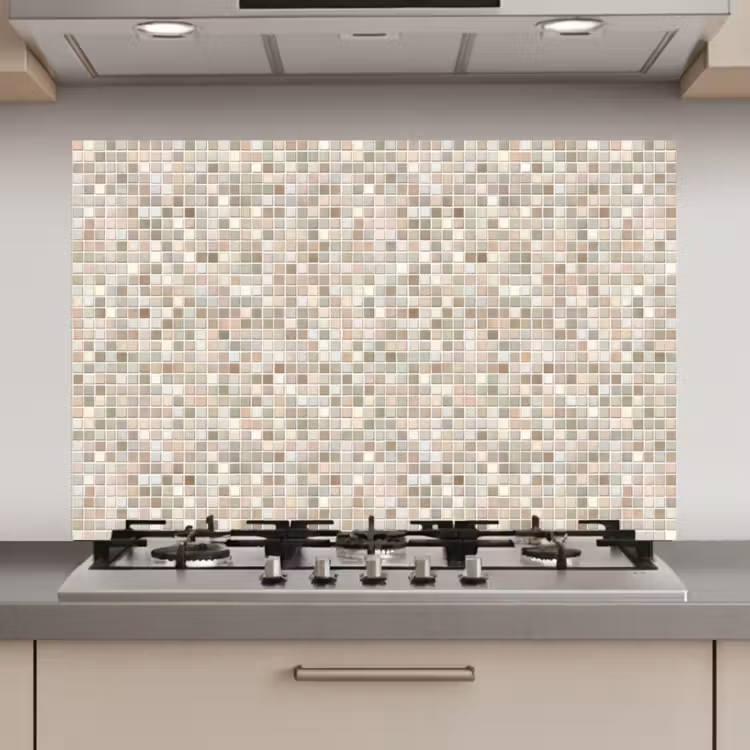 Spatscherm keuken - Mozaïek - Patroon- Taupe — 1