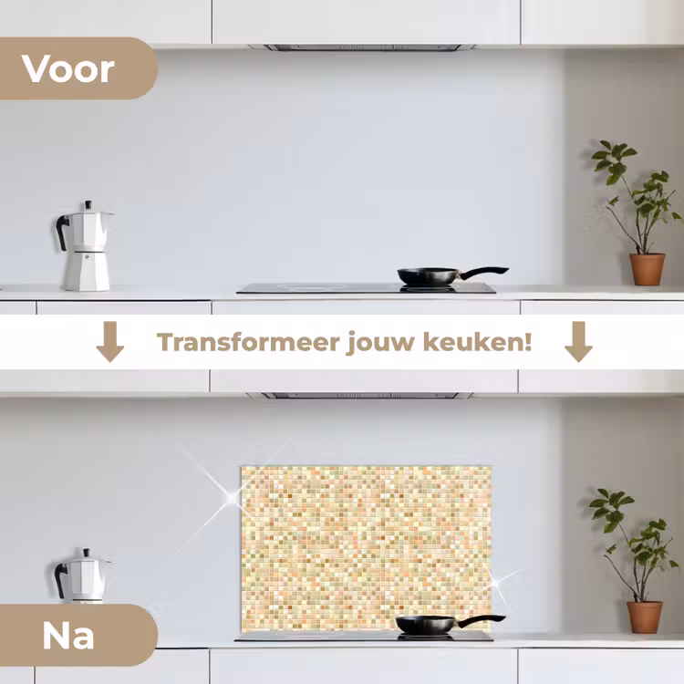 Spatscherm keuken - Mozaïek - Patroon - Terracotta — 3