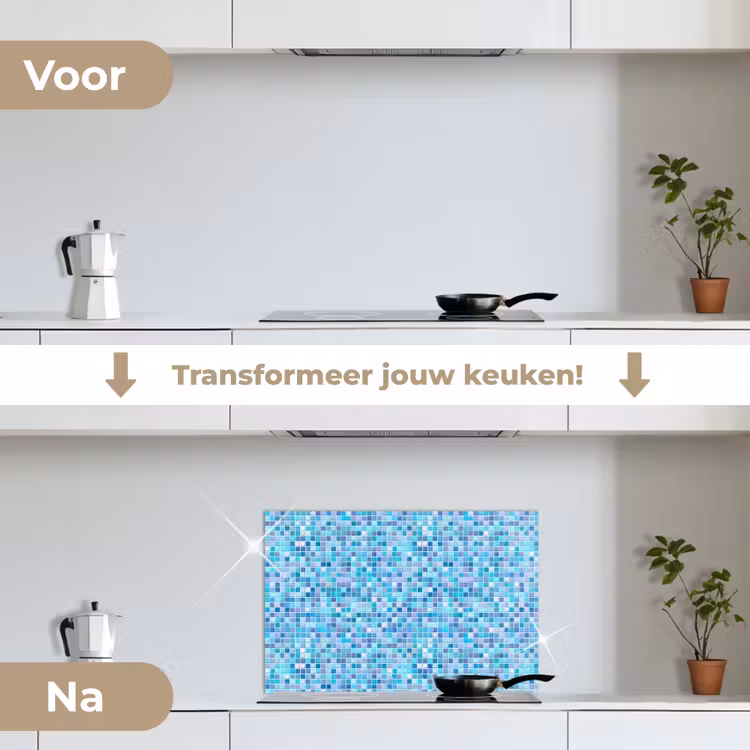 Spatscherm keuken - Mozaïek - Patroon - Turquoise — 3