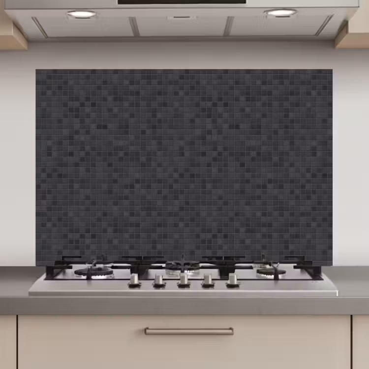 Spatscherm keuken - Mozaïek - Patroon - Zwart — 1