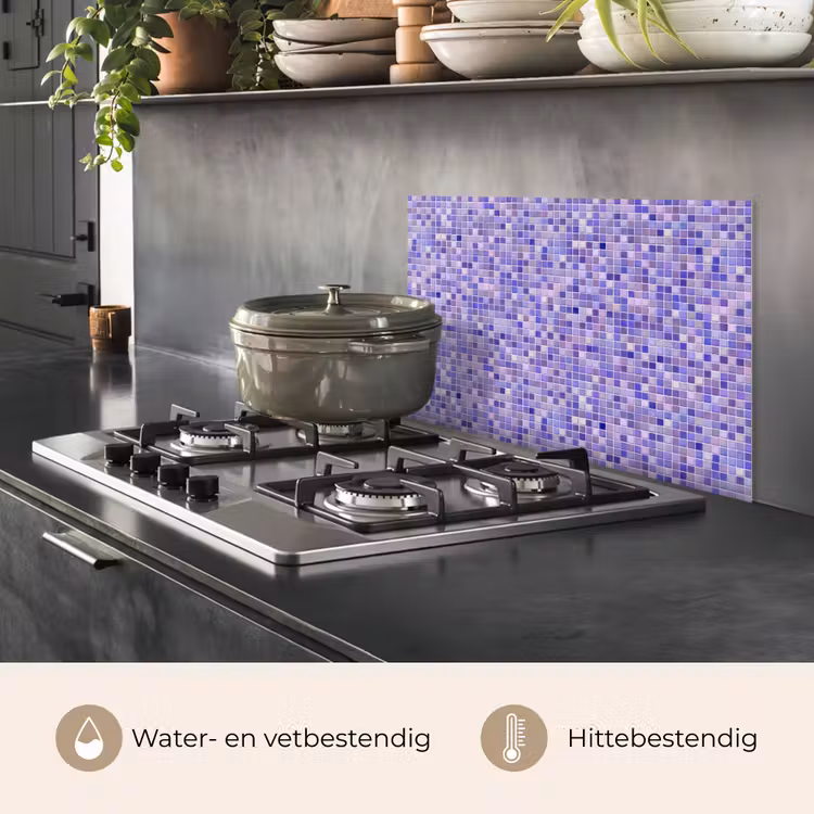 Spatscherm keuken - Mozaïek - Tegels - Lila - Amethist — 7