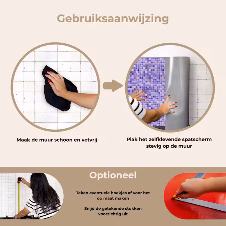 Spatscherm keuken - Mozaïek - Tegels - Lila - Amethist — 8