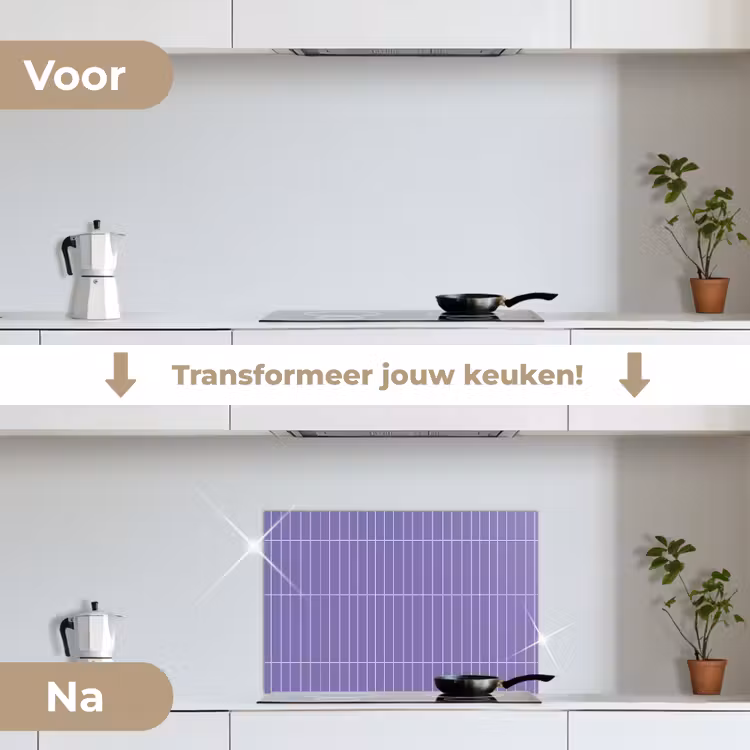 Spatscherm keuken - Patroon - Tegel - Lila — 3