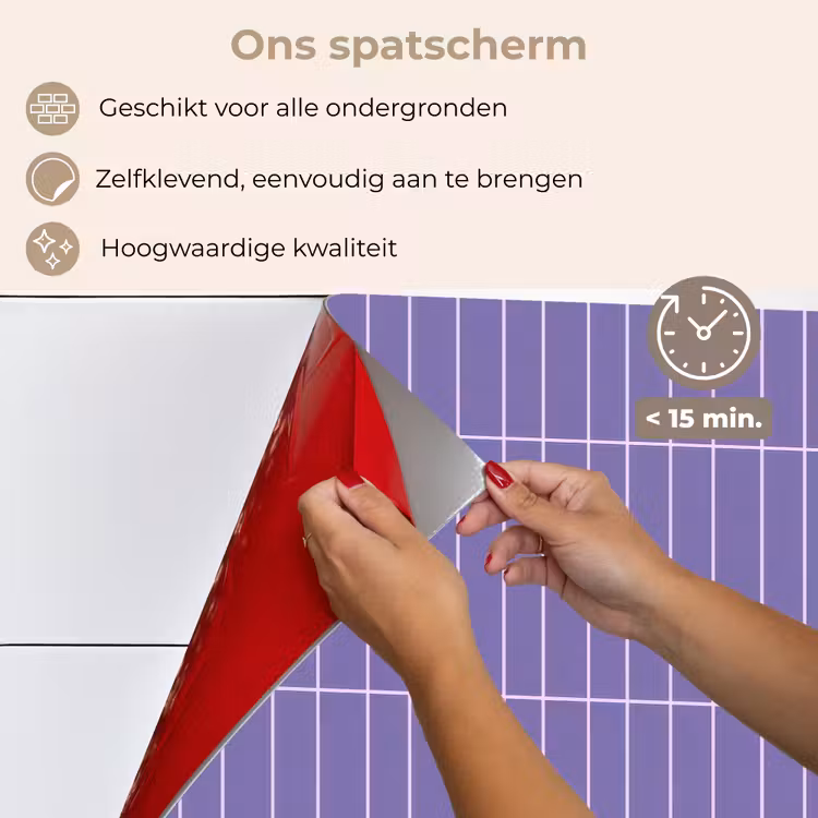 Spatscherm keuken - Patroon - Tegel - Lila — 4