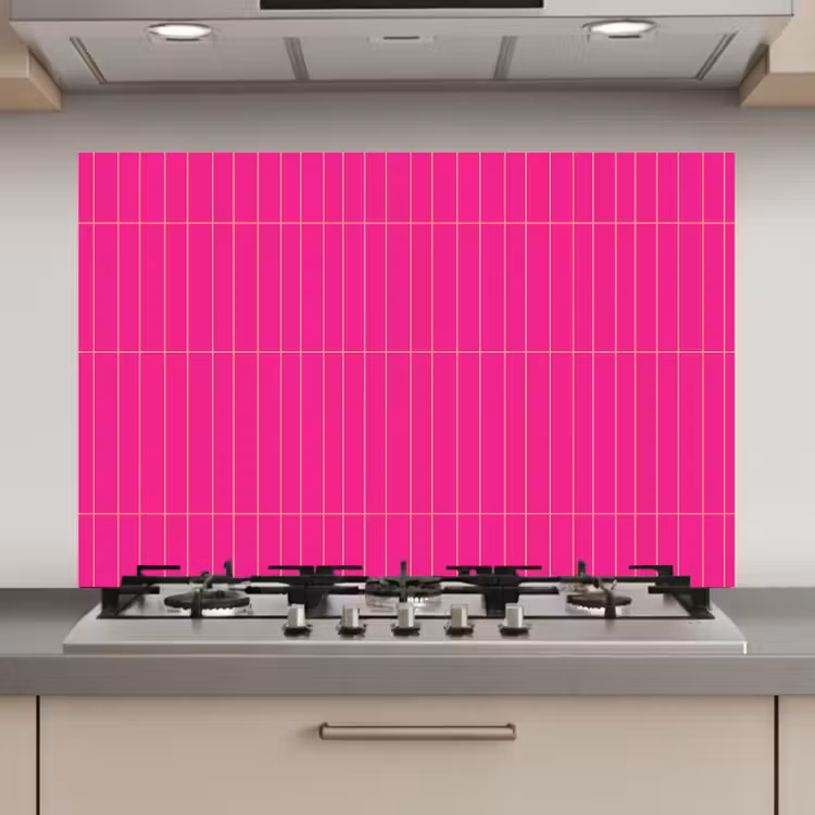 Spatscherm keuken - Patroon - Tegel - Magenta - Roze — 1