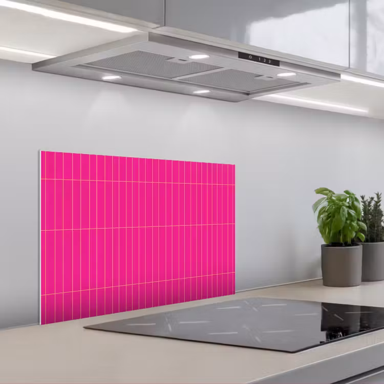 Spatscherm keuken - Patroon - Tegel - Magenta - Roze — 5