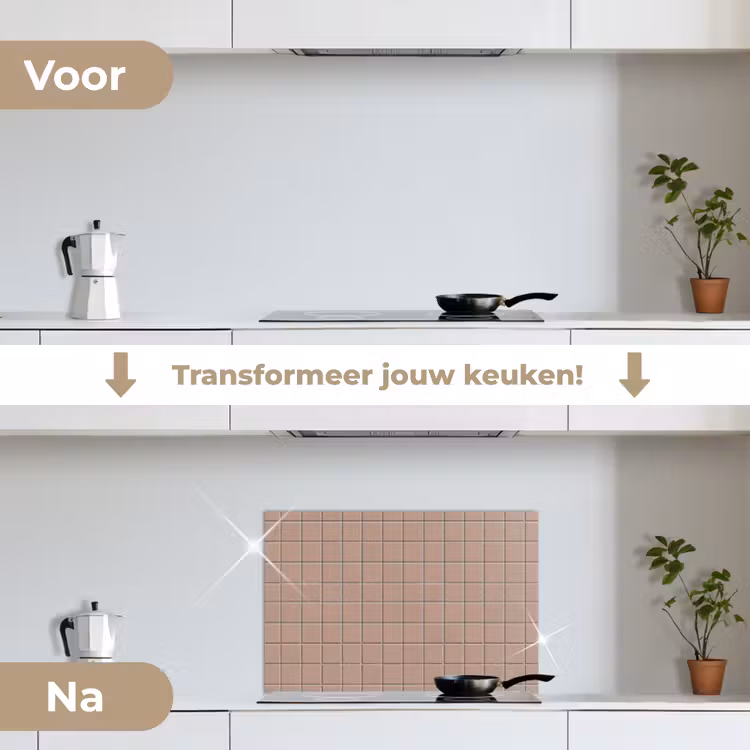 Spatscherm keuken - Patroon - Tegel - Oudroze — 3