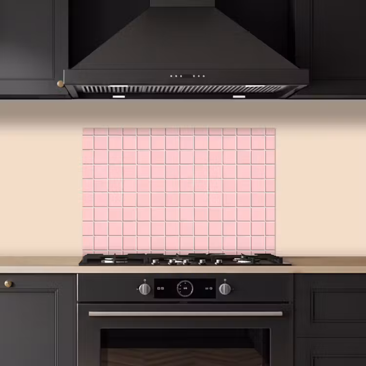 Spatscherm keuken - Patroon - Tegel - Pastelroze — 2